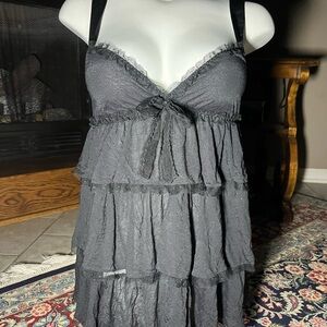 Victoria's Secret Black Tiered Lace Dress
